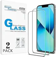 [2-Pack] KATIN Tempered Glass for iPhone 13 Mini 5.4-inch Screen Protector, Anti Scratch, 9H Hardness, HD Clear, Case Friendly