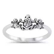 Frog sterling silver toe ring