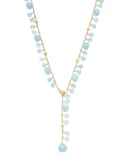 Marco Bicego 18K Yellow Gold Paradise Aquamarine & Diamond Dangle Lariat Necklace, 17.25 - Exclusive