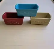 Set Of 3 Ceramic Mini Loaf Pans Words Of Thanks, Love , Family