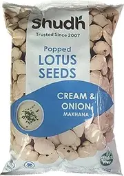 Shudh Makhana Popped Lotus Seeds Cream & Onion Flavour (Pack of 12)