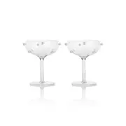 Maison Balzac Pomponette Champagne Coupe Glasses Clear 125ml (Set of 2)