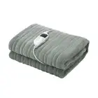 Electric Heated Blanket Washable Throw Rug Coral Fleece Light Green