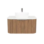 New England Joinery 750mm Throne Centre Basin SilkSurface Top Wall Hung Vanity