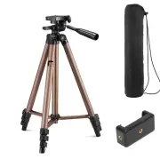 Tripod (133CM) Universal Lightweight Tripod With Mobile Phone Holder Mount & Bag