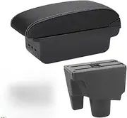 Car Armrest Storage Box Dedicated Retrofit Parts Interior Car Accessories for Toyota for Prius C for Aqua Storage Box(B3 Black White 3USB6)