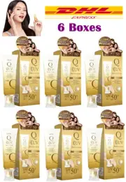 6X Q Russ UV Sunscreen SPF 50 PA++++ Brighten Skin Reduce Wrinkles 10g