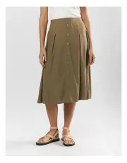 [Vero Moda] Jesmilo Linen Skirt in Capers