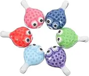 TOGEVAL 6pcs Cute Puffer Shape Ceramic Chopstick Rests Lovely Fork Holder for Home Decor Easy to Clean and Store Tableware Accessory for Dining Use