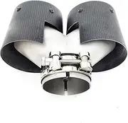 63mm Inlet Carbon Fiber Car Exhaust Tip Twin Dual Pipe Tail Muffler