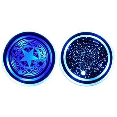 LED Car Cup Holder Insert Non-Slip Car Coaster Cup Mat LED Lighted 7 Colors