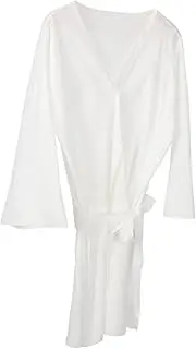 Baluue Disposable Bathrobe Bath Robes for Women Razor Mens Bathrobes Lightweight Womens Bathrobes Bathrobe for Women Bathrobe Women Bathrobe Men Female Bath Towel Bath Wraps Cotton White