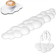 Cloud Keyboard Wrist Rest 3 Pcs Mouse Pad Wrist Support Keyboard Set Comfortable Foam Wrist Rest for Computer Laptop Office and Pain Relief (White)