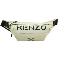 在飛比找Yahoo奇摩購物中心優惠-KENZO Sport 交叉字母印花尼龍斜肩背/腰包(卡其綠