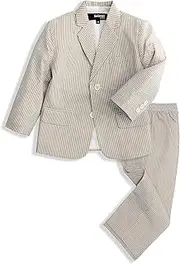 [Gino Giovanni] Boys Seersucker 2 Button Suit Set