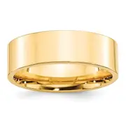 Solid 18K Yellow Gold 7mm Standard Flat Comfort Fit Men's/Women's Wedding Band Ring Size 11.5