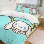 v813 Cinnamoroll 3-Piece Twin Bed Set - Includes 1 Single Comforter And 2 Pillowcases Bedding - Fade Resistant Microfiber - Cinnamoroll io813