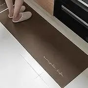 Rubber Kitchen Mats for Floor Waterproof, Kitchen Rugs Washable Non Slip, Suede Carpet Floor Comfort Mats, Long Kitchen Padded Floor Mats for Standing, Anti-Fatigue Mats for Kitchen, Entryway, Home (