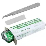 Dental Sterile Surgical Scalpels Stainless Steel Blades with Plastic Handle