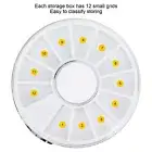 10pcs Nail Art Storage Box 12 Grids Round Dustproof Clear Jewelry Organize C CHW