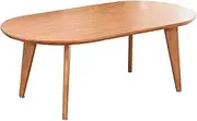 Exquisite Coffee Table, Nordic Pure Solid Wood Small Apartment Oval Dining Table, Home Living Room Balcony Leisure Pine (H43cm) Low Table (Color : A, Size : 100X50X43CM)