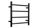Linsol Allegra Heated Towel Rail & Ladder 4 Bar - Matt Black
