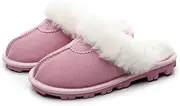 Best Gift Choice UGG 1978AUS Men's Women's Slippers- Premium Australian Sheepskin House Slippers with Cloud-Like Comfort, Fluffy Fur & Anti-Slip Sole, Super Warm & Cozy, Water-Resistant