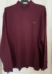 Polo Ralph Lauren Big & Tall Men 3X-BIG Estate Rib Quarter-Zip Pullover Burgundy