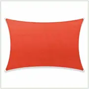 16 ft. x 12 ft. 190 GSM Red Rectangle Sun Shade Sail Screen Canopy, Outdoor and