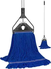 Heavy-Duty Commercial Cotton Mop with Long Handle for Floor Cleaning