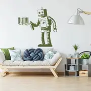 [Namly Design] Wallsticker - Barcode Robot / Forest Green