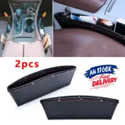 2Pcs Car Seat Gap Slit Storage Organiser Keys Caddy Phone Coins Holder Case Box