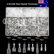 900pcs Assortment Male Female Spade Terminals Kit Wire Crimp Connectors Sets