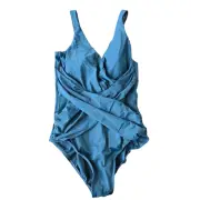 Miraclesuit Crossover With Mesh One Piece Swimsuit Size 14 NWT