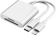 SD/TF Card Reader for iPhone/iPad - Dual Lightning/Type-C Memory Card Adapter