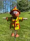 Ceramic scarecrow garden stake lawn stake Garden Decor yard figurine green art