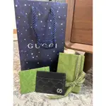 全新*💯專櫃正品*GUCCI 古馳 SIGNATURE 經典全皮革壓紋 黑色 卡夾 卡包 名片夾 信用卡夾