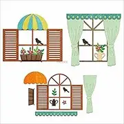 Window Curtain Metal Cutting Dies for Card Making, Paper Embossing Die-Cuts Sets Storage Pockets, Album Stencils, Scrapbooking Template