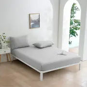 Dreamaker Micro Flannel Combo Fitted Sheet Set Silver Queen