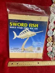 NIP Build Your Own Sealife: Swordfish Wooden Craft Kit For Ages 7 & Up