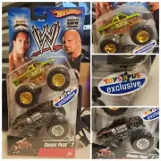 Hot Wheels WWE Monster Jam SMACK PACK 2 The Rock / Stone Cold RARE TRU Exclusive