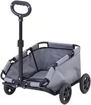 Qianly Pet Stroller Dog Cat Pushchair Folding Pet Trolley Pet Carrier for Playing Shopping, Gray