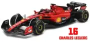 F1 2023 Ferrari Racing SF-23 Charles Leclerc 16 Diecast Car & Driver Model 1:18