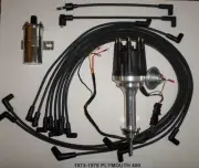 small cap PLYMOUTH 73-78 400 BLACK HEI Distributor +CHROME Coil+Spark Plug Wires