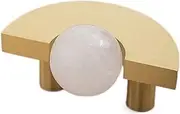 Gold Brass Knobs Door Handle Cabinet Drawer Pull,White Crystal Ball+Brass Drawer Knobs FurHandles Cupboard Drawer Pull Wardrobe Handles Hardware Pulls(Color:C-4328-White x 1pc) OneColor