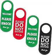 HORIALENCE 2pcs Double-Sided Please Do Not Disturb Door Sign Hotel Indicator Welcome Please Knock Elegant Room Decor for Meetings Conference Calls Study Sessions