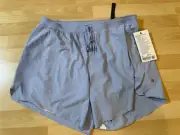 New Lululemon Fast Free Short 6” Lined Mens Size XXL Light Blue Linen Run