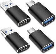 SheraF 4 Pack USB to USB C OTG Adapter, 2Pack Type C Female to A Male Charger Converter 2Pack USB C Male to USB 3.0 Female Adapter Thunderbolt 4 Converter iWatch 8 9,15 14 13 Pro Max