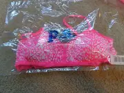 aeropostale kids ps girls' pink leopard lace soft cup bra underwear NWT