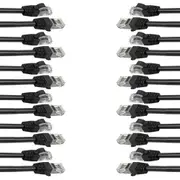 12PK Cruxtec 0.5m CAT6/RJ45 Network Lead Cable LAN Ethernet Internet Cord Black